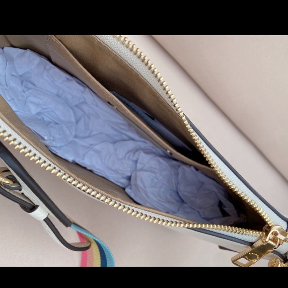 Coach Jes Baguette Leather Crossbody Gold/Chalk NWT $328 C7265 - Picture 10 of 11